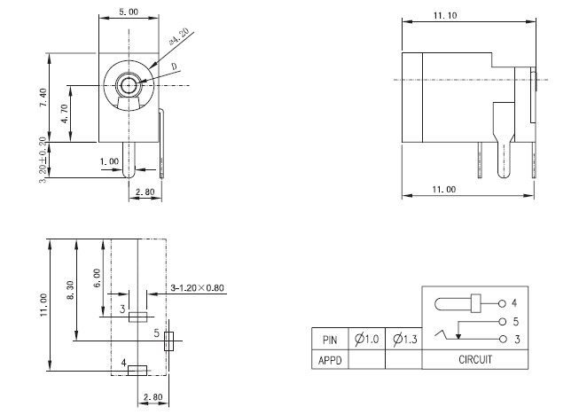 dc002插座參考圖紙 dc002插座參考圖紙